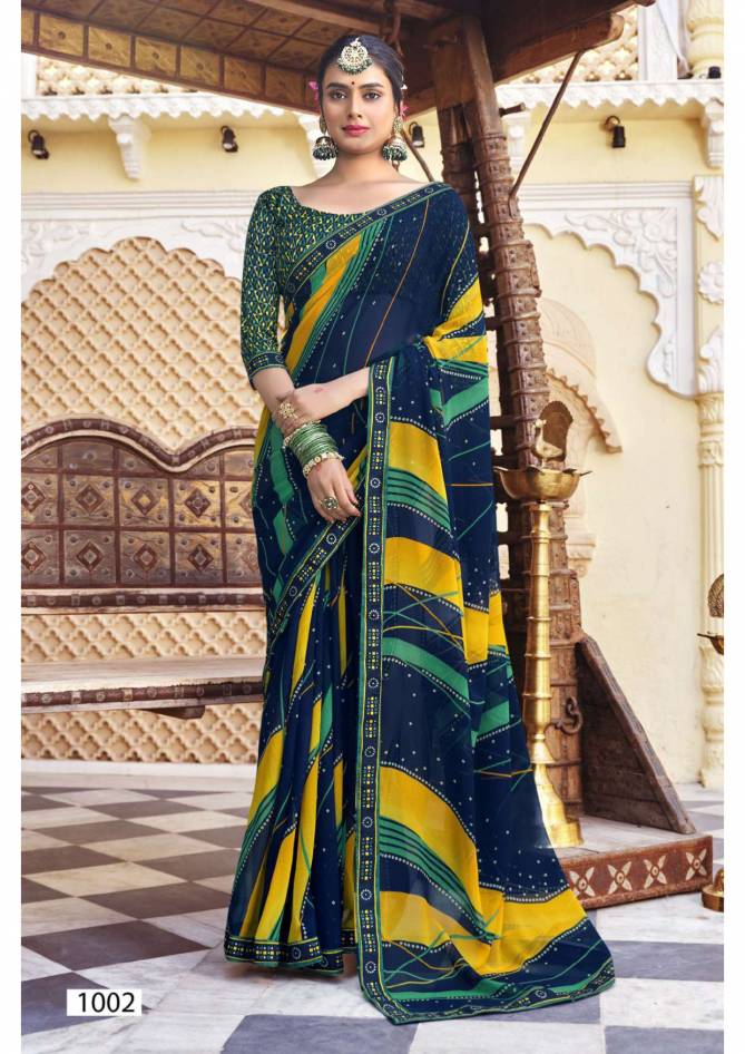 Drishti By Vallabhi Printed Daily Wear Georgette Sarees Wholesale Shop In Surat